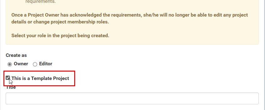 The create template check box is selected and highlighted by a red box.